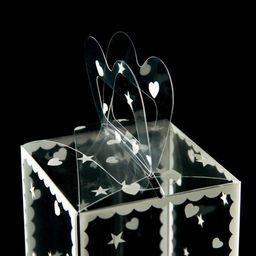 Цена за 5 шт. Складная прозрачная коробка из PVC, для упаковки подарков, Сердце, 12?7?7 см