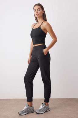 Siyah F?rcal? Soft Kumas Cepli Spor Orme Esofman Alt? THMAW26EA00002