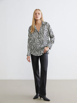 Zebra Desenli Kad?n G?mlek