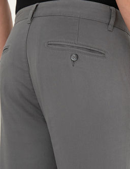 Gri Slim Fit Kanvas Pantolon
