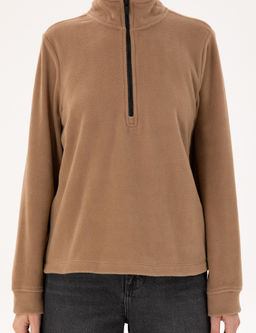Camel Oversize Polar Sweatshirt