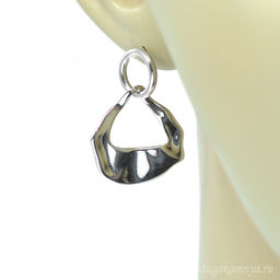 Серьги стильные 11*30мм серебристые, 7г