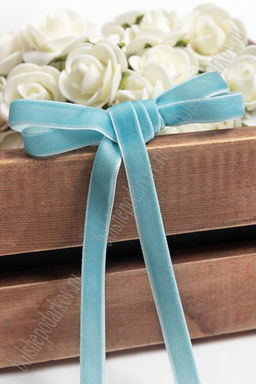 Лента бархатная 1 см*50 ярд (SF-2323) голубой №171