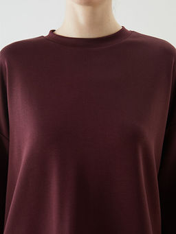 Oversize Modal Kar???ml? Kad?n Sweatshirt
