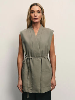 Удлиненный жилет с поясом / Zarina  фото 4