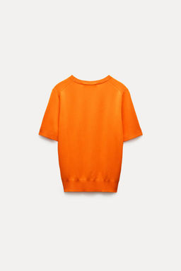 BASIC PLAIN KNIT TOP WITH SHORT SLEEVES - Zara фото 15