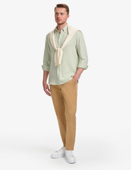 Camel Slim Fit Basic Kanvas Pantolon