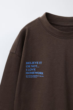 CONTRAST SLOGAN PRINT T-SHIRT - Zara фото 3