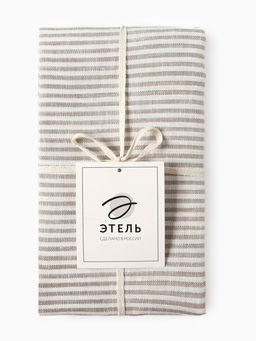 Дорожка на стол «Этель» Straightforward, 40×146 см, лён 100%, плотность 180 г/м², белая/серая