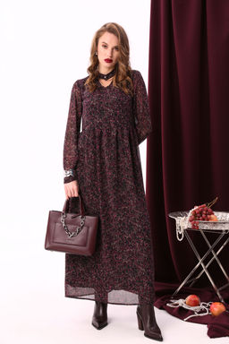 Платье NIKVA н801-2-Р винный леопард