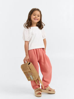 Брюки муслиновые Клубничный смузи - Bungly фото 6