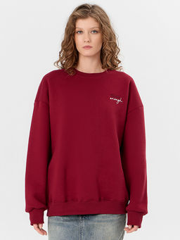 Свитшот женский бордовый с надписью You are enough