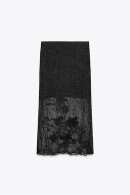 SEMI-SHEER STRUCTURED KNIT SKIRT - Zara фото 7