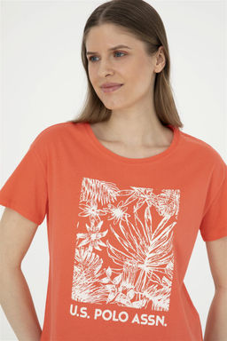 Женская футболка с круглым вырезом и цветком граната Неожиданная скидка в корзине - U.s. polo assn фото 2