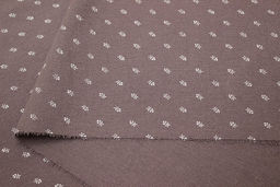 Теплый хлопок Мелкие белые веточки цв.т.кофейно-розовый, ш.1.50м, хлопок-100%, 160гр/м.кв - Купава фото 6