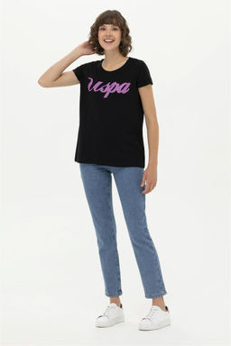 Женская черная футболка с круглым вырезом Неожиданная скидка в корзине - U.s. polo assn фото 3