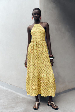 PRINTED MIDI DRESS