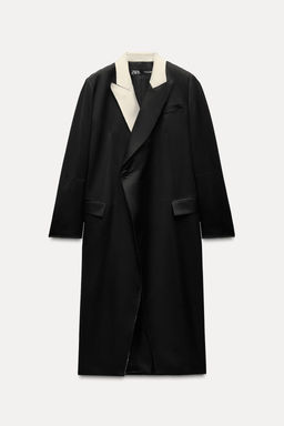 SATIN COAT WITH CONTRAST COLLAR ZW COLLECTION - Zara фото 3