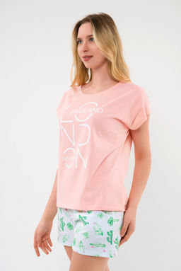 Пижама женская из футболки и шорт из кулирки Алиса розовый - Амадэль фото 5