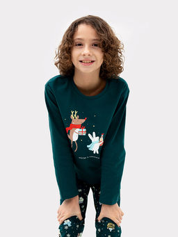 Комплект для мальчиков (джемпер, брюки) зеленый со зверятами - Mark formelle фото 4