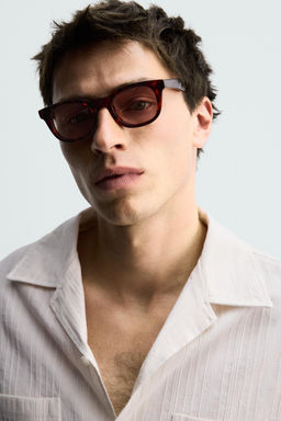 CAMISA RELAXED FIT JACQUARD RAYAS / crudo-blanco - Zara фото 6
