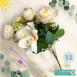 Розы букет 11 веточек, 50см