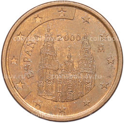 Монета 5 евроцентов 2000 года Испания