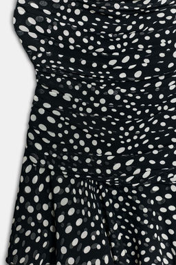 VESTIDO DRAPEADO LUNARES / Negro / Crudo - Zara фото 9