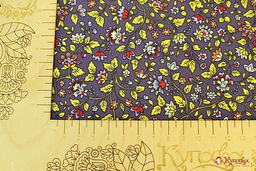 Импорт. хлопок Сказочный вьюнок на серо-фиолетовом, ш.1.48м, хлопок-100%, 115гр/м.кв - Купава фото 2