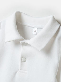 Рубашка с воротником поло "Молоко" 0+