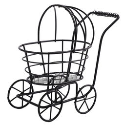 Миниатюра садовая Blumentag MET-090 Коляска металл 12.5 х 11.5 см 01 Черный