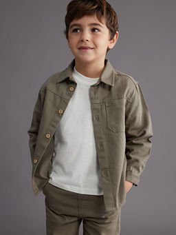 Basic Uzun Kollu Erkek ?ocuk G?mlek ve Pantolon 2li