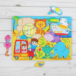 Рамка - вкладыш «Джунгли зовут», 19 деталей, 20 × 27 см