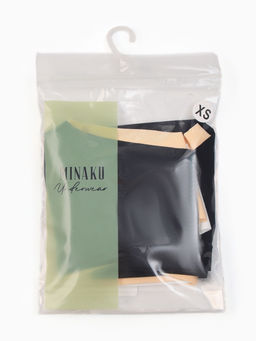 Наб бесшов трусов (3шт) жен бикини MINAKU 90%нейл/10%спанд/ласт-ца100%хл бел/беж/черн р.XS