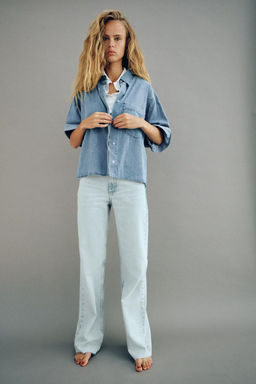 TRF WIDE-LEG HIGH-WAIST JEANS - Zara фото 42