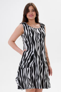 Платье женское из кулирки Кэтрин белая зебра макси - Амадэль фото 11