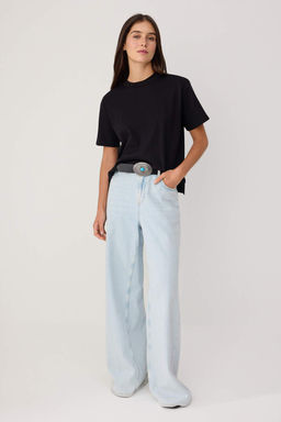 Siyah Tok Kuma_l_ Regular Bisiklet Yaka Standart Kol %100 Pamuk _rme T-Shirt TWOSS26TS00345 - Trendyolmilla фото 2
