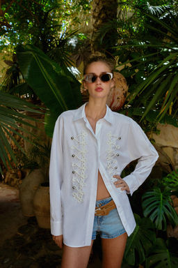 CAMISA POPEL?N ALAMARES / Blanco