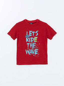 Bisiklet Yaka Bask?l? K?sa Kollu Erkek ?ocuk Ti??rt