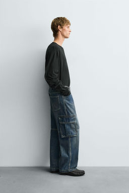 STRAIGHT FIT CARGO JEANS