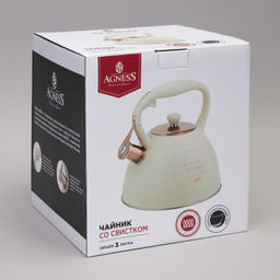 ЧАЙНИК AGNESS СО СВИСТКОМ, 3,0 Л ТЕРМОАККУМУЛИРУЮЩЕЕ ДНО, ИНДУКЦИЯ  фото 2
