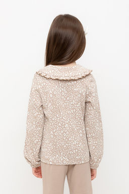 КР 302562/темно-бежевый,леопард к489, блузка