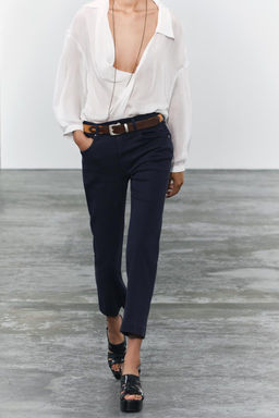 ZW COLLECTION BOOTCUT HIGH-WAIST CROPPED JEANS - Zara фото 33