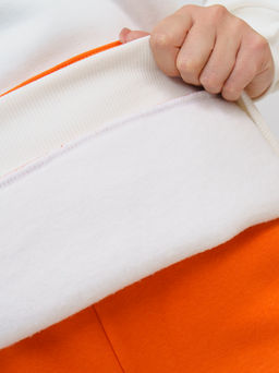 879 Толстовка "экрю/оранжевый"