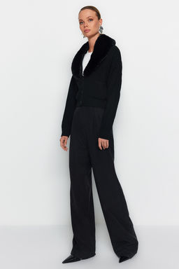 TRENDYOLMILLA Antrasit Crop Kurk Detayl? Triko H?rka TWOAW24HI00029  фото 2