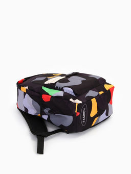 Рюкзак школьный на молнии, с карманами, с абстрактным рисунком, размер 30?13?42 см, с принтом, чёрный