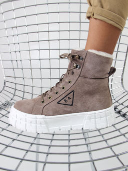 Ботинки 216.212131w. капучино замша/Шерсть