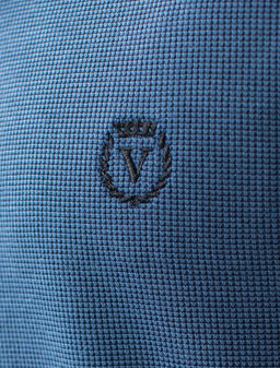 Лонгслив из фактурного трикотажа с плетеным воротником поло с застежкой на пуговицы - Vilatte фото 2