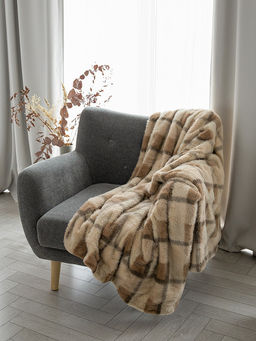 Плед меховой 200x220 бежевый