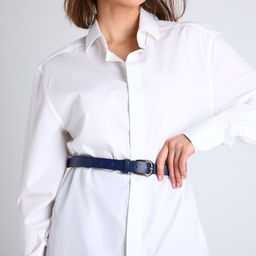 Ремень женский, ширина 2,2 см, винт, пряжка металл, цвет синий - Simaland фото 2